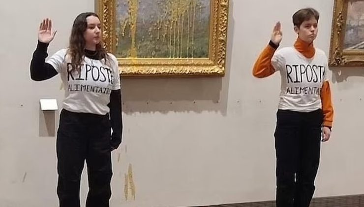İklim aktivistleri yine eylemde… Monet’nin tablosuna çorba attılar