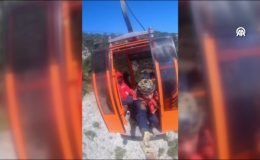 Teleferik kazasındaki kurtarma anları kamerada