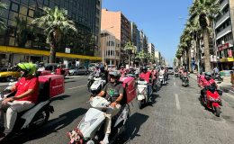 Moto kuryelerden ‘Yaşamak istiyoruz’ eylemi