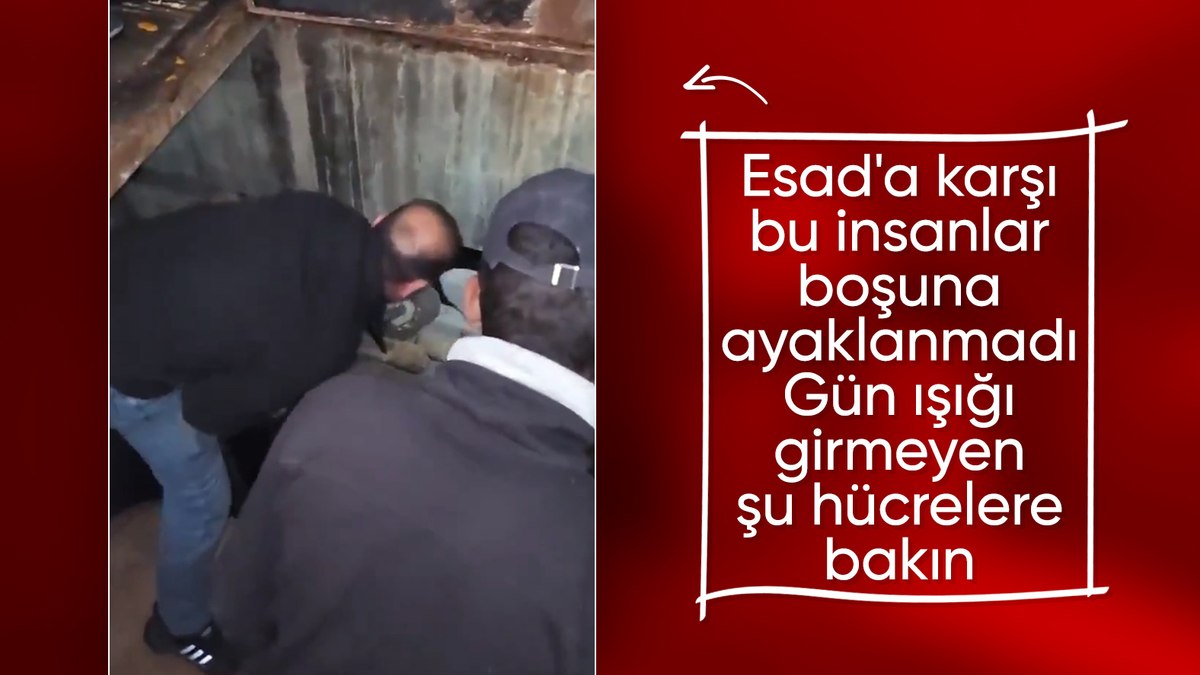 Esad rejiminin işkenceleriyle bilinen hapishanede mahkumlar yer altından çıkarıldı